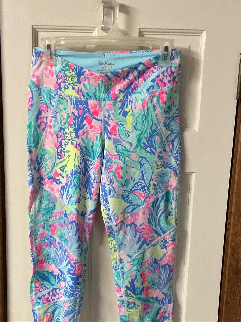 Lilly Pulitzer Multicolor Floral Swim Top in Aqua Pink Blue - Picture 2 of 5
